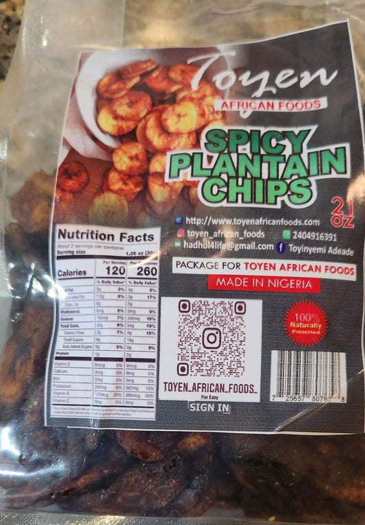 Spicy plantain chips